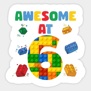 6 Year Old Building Blocks B-day Gift For Boys Kids Sticker